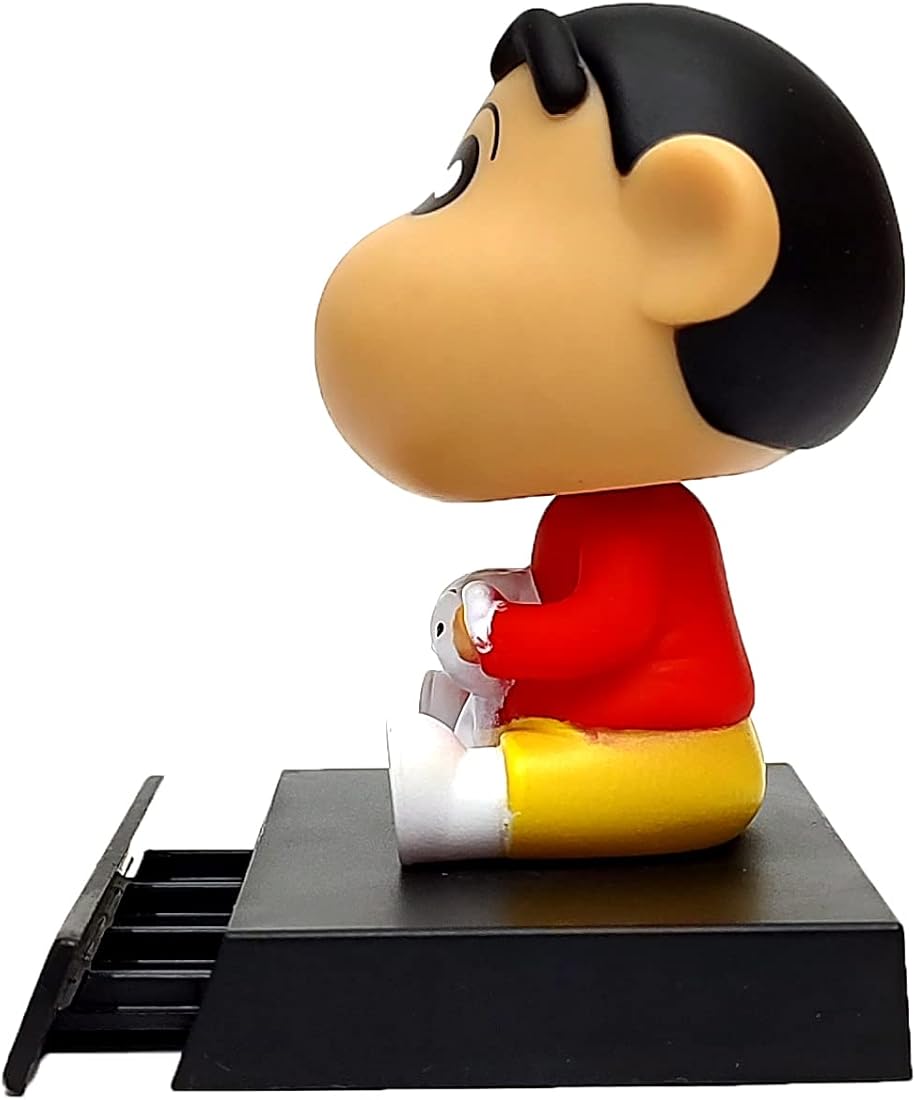 Shin-chan bobblehead figure with mobile holder