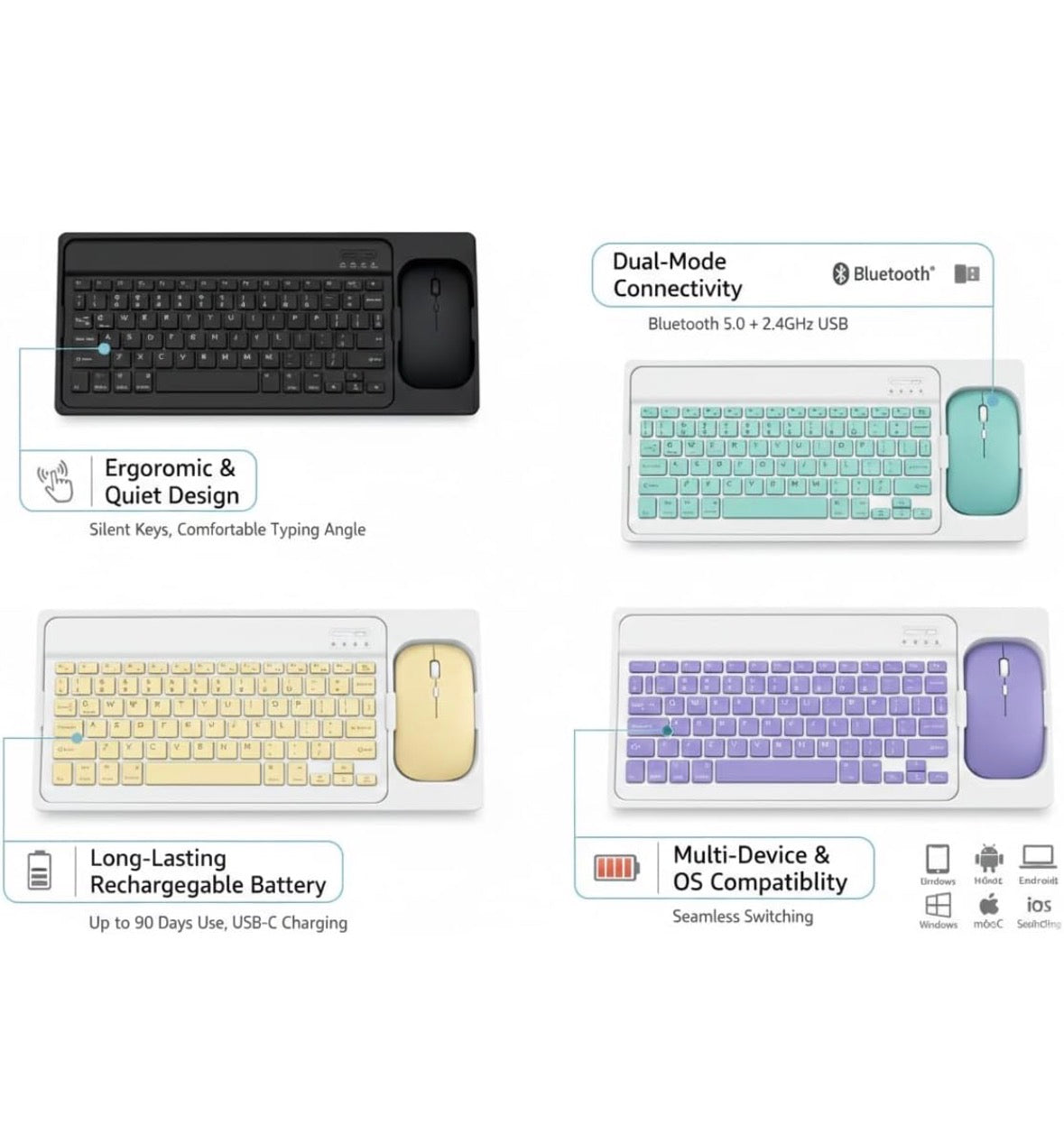 Wireless keyboard and mouse set