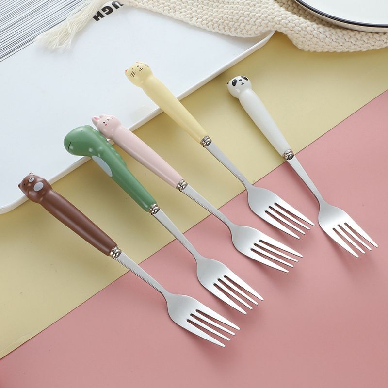 Cute spoon and fork set with case