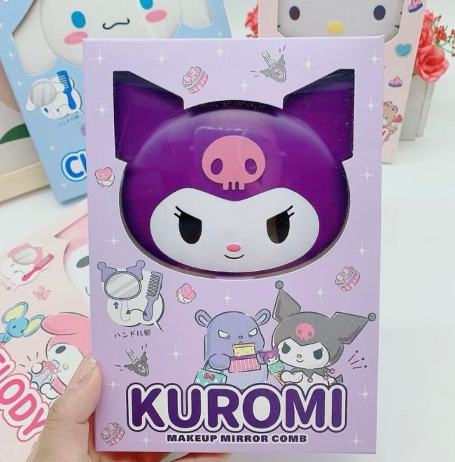 Kuromi mirror with comb set