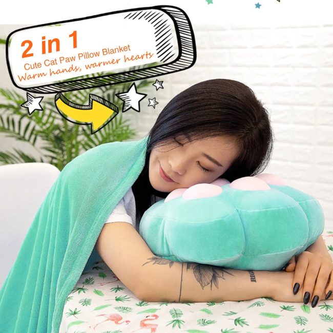 Paw pillow with blanket