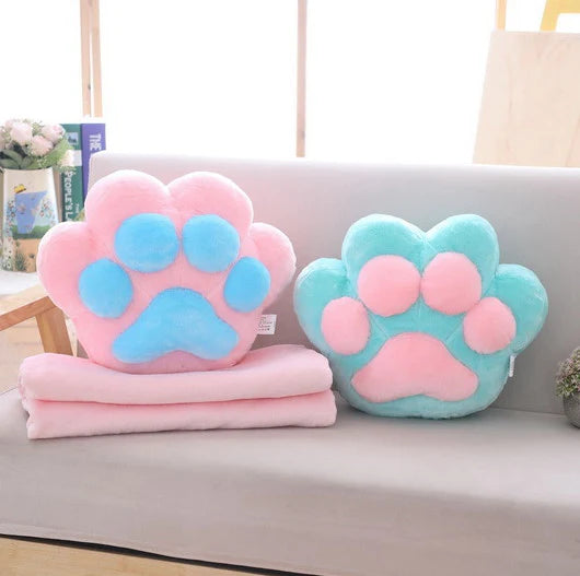 Paw pillow with blanket