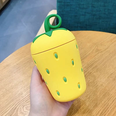 Strawberry glass bottle
