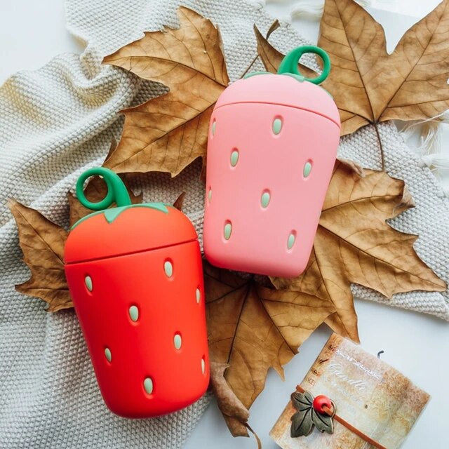 Strawberry glass bottle