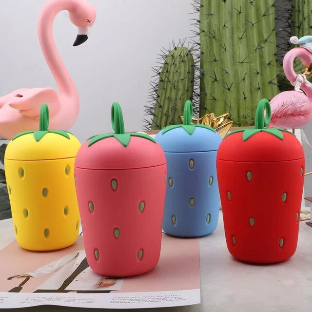 Strawberry glass bottle
