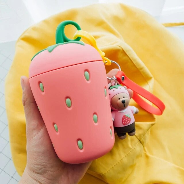 Strawberry glass bottle