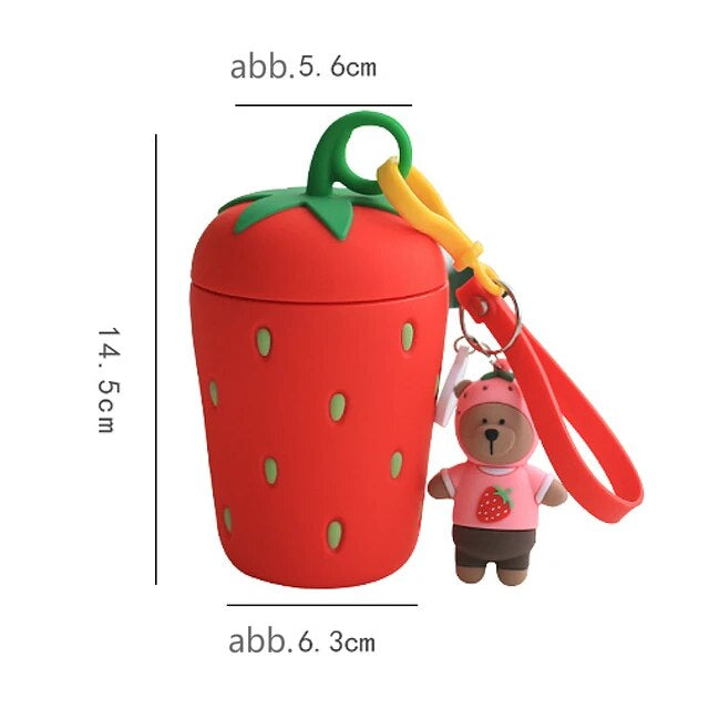 Strawberry glass bottle