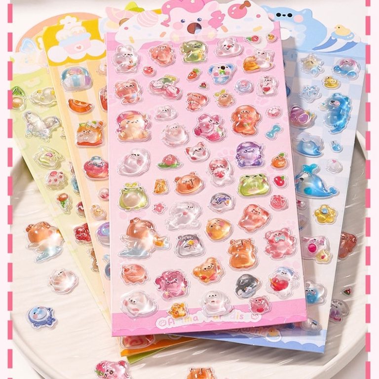 3D kawaii stickers (1 sheet)