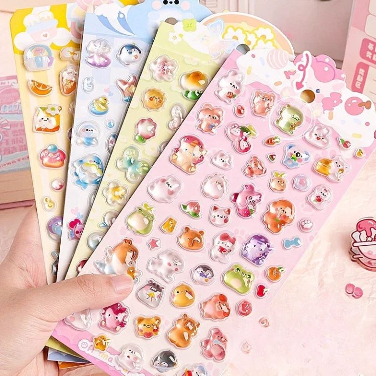 3D kawaii stickers (1 sheet)