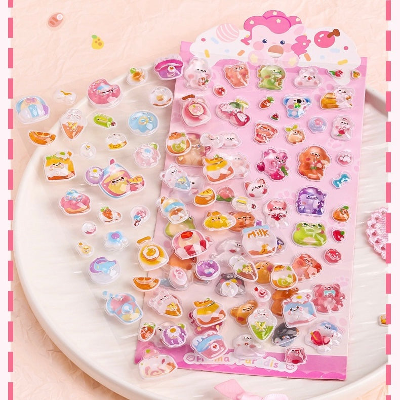 3D kawaii stickers (1 sheet)