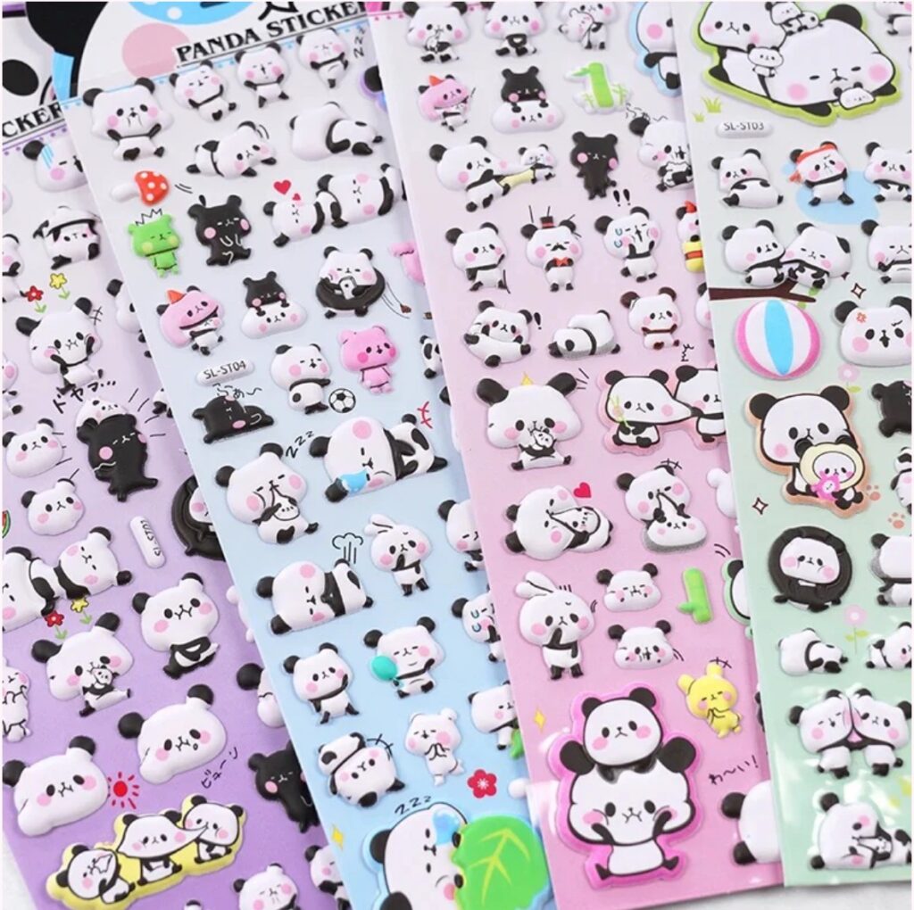 Panda puffy sticker (1 sheet)