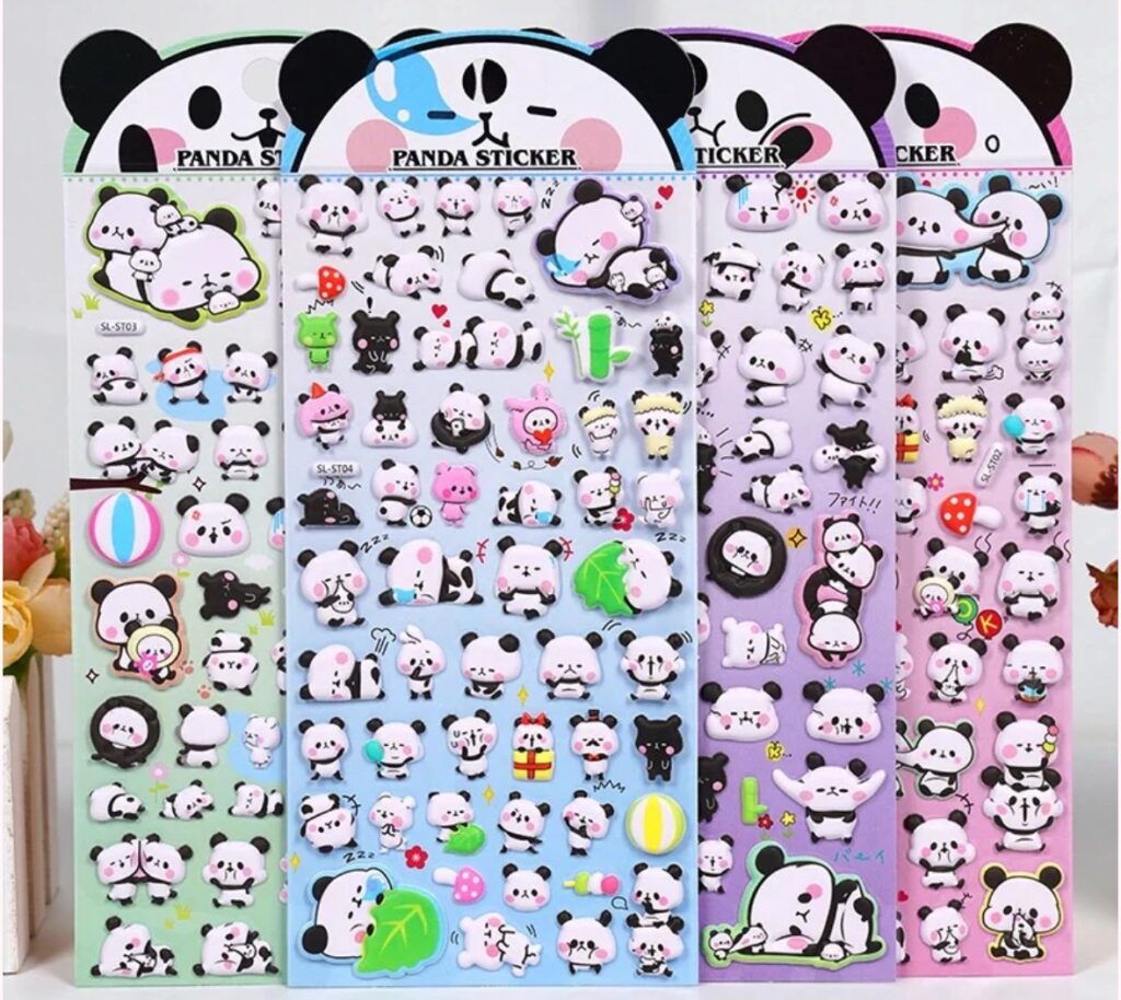 Panda puffy sticker (1 sheet)