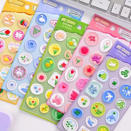 Wax seal shape stickers (1 sheet)