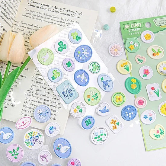 Wax seal shape stickers (1 sheet)