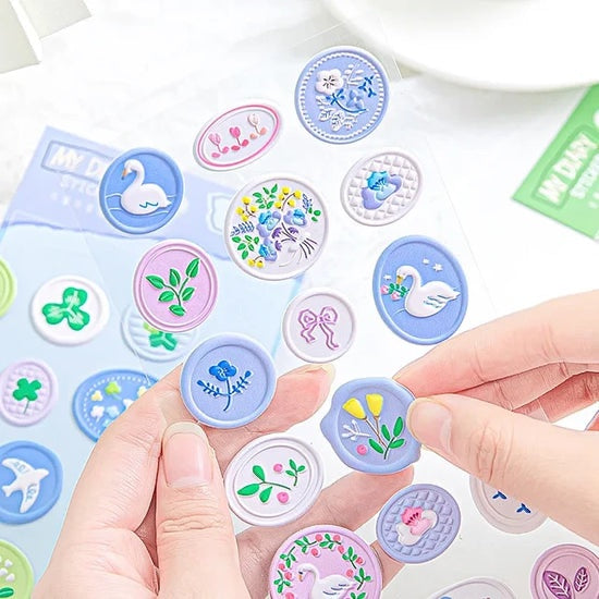Wax seal shape stickers (1 sheet)