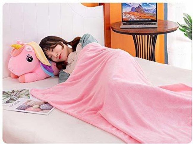 Unicorn pillow with blanket
