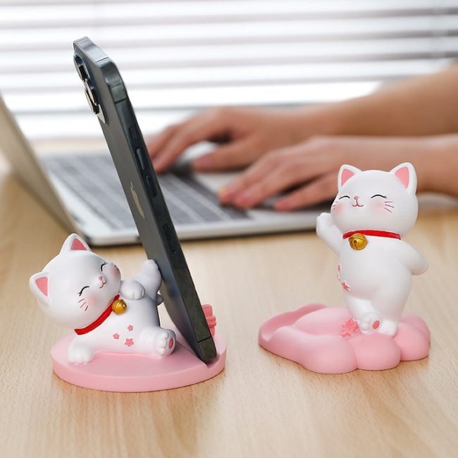 Kawaii cat mobile stand