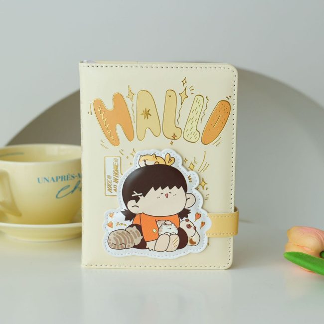 Kawaii cat girl magnet lock diary