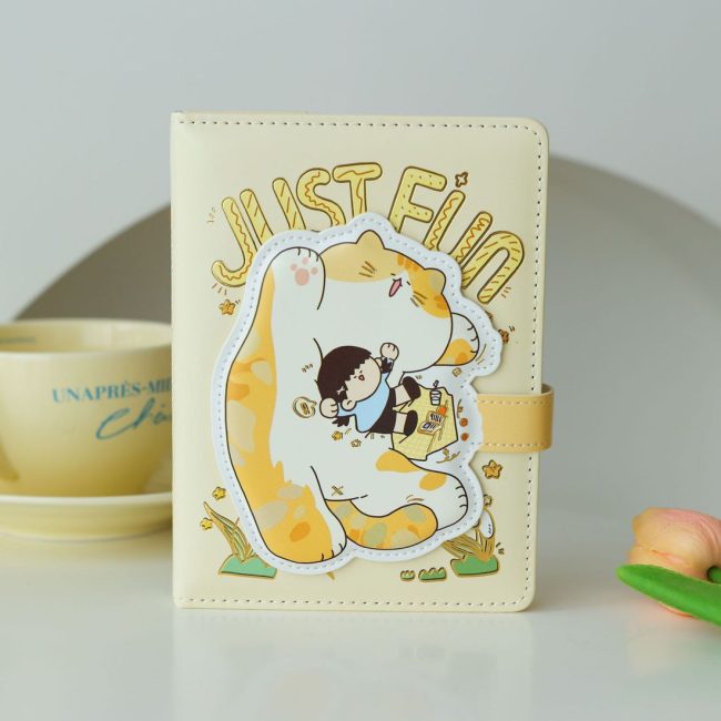 Kawaii cat girl magnet lock diary