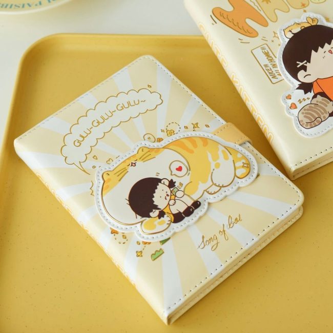 Kawaii cat girl magnet lock diary