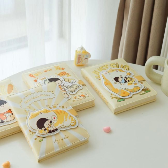Kawaii cat girl magnet lock diary
