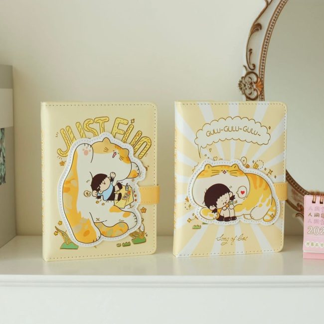 Kawaii cat girl magnet lock diary
