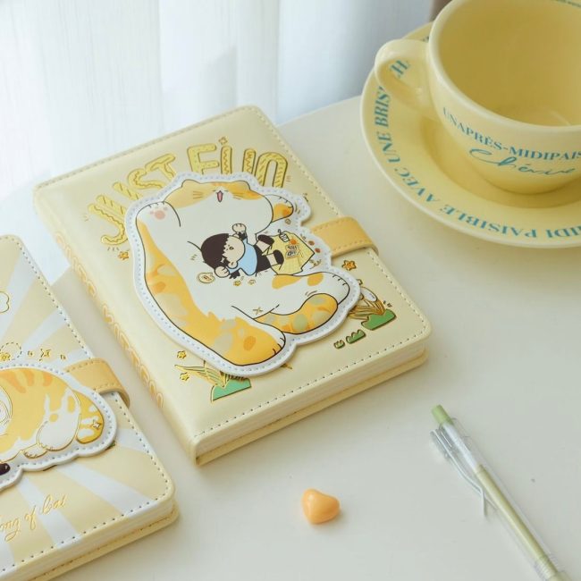 Kawaii cat girl magnet lock diary
