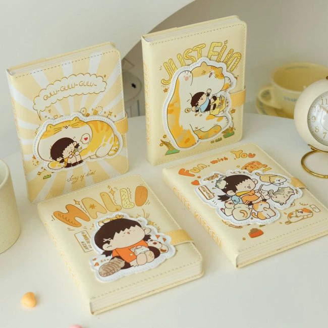 Kawaii cat girl magnet lock diary