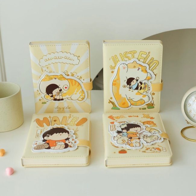 Kawaii cat girl magnet lock diary