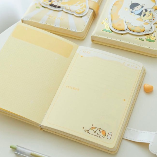 Kawaii cat girl magnet lock diary