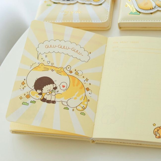 Kawaii cat girl magnet lock diary