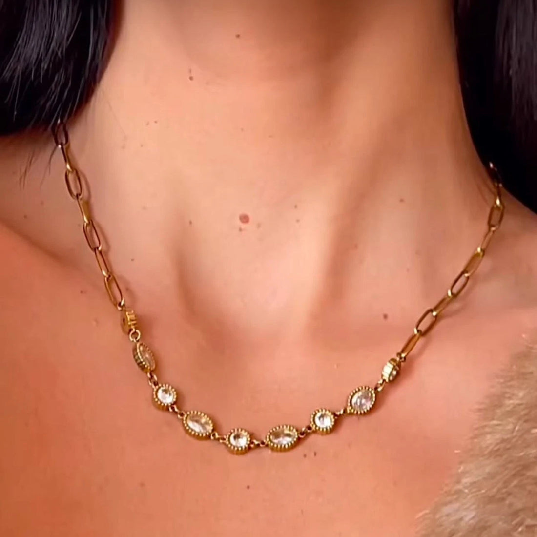 Starlight Halo Paperclip Necklace